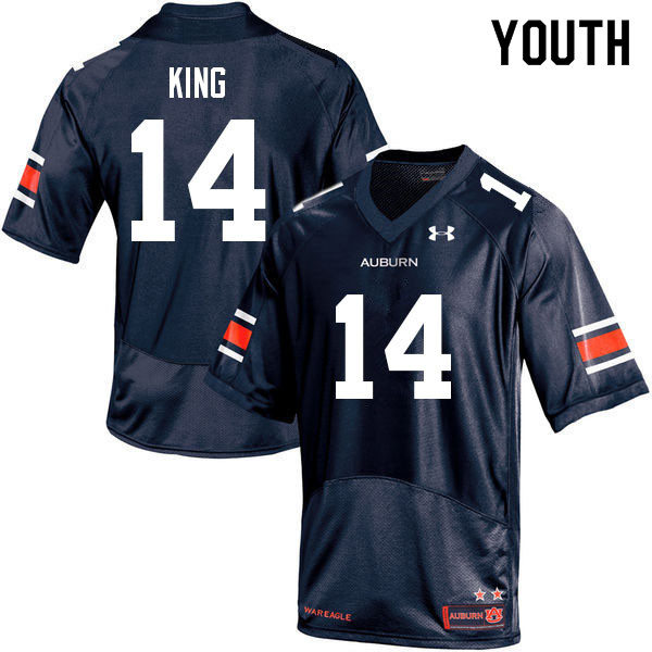 Youth #14 Landen King Auburn Tigers College Football Jerseys Sale-Navy